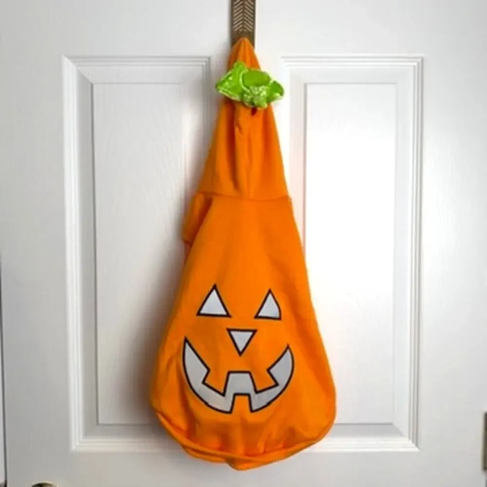 Pet Pumpkin Costume Hoodie Orange‎ Reflective Face Medium Dog Halloween Hoodie